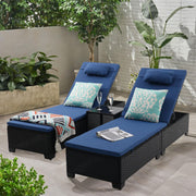 Patio Chaise Lounge Set with Coffee Table