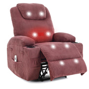 Pink Massage Recliner Chair with USB Port
