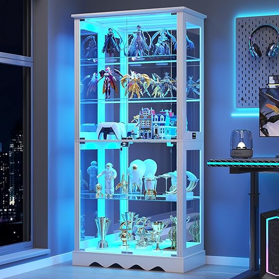 71" Display Cabinet with Glass Doors and RGB Lights