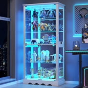 5-Tier Glass Display Cabinet with RGB Lighting