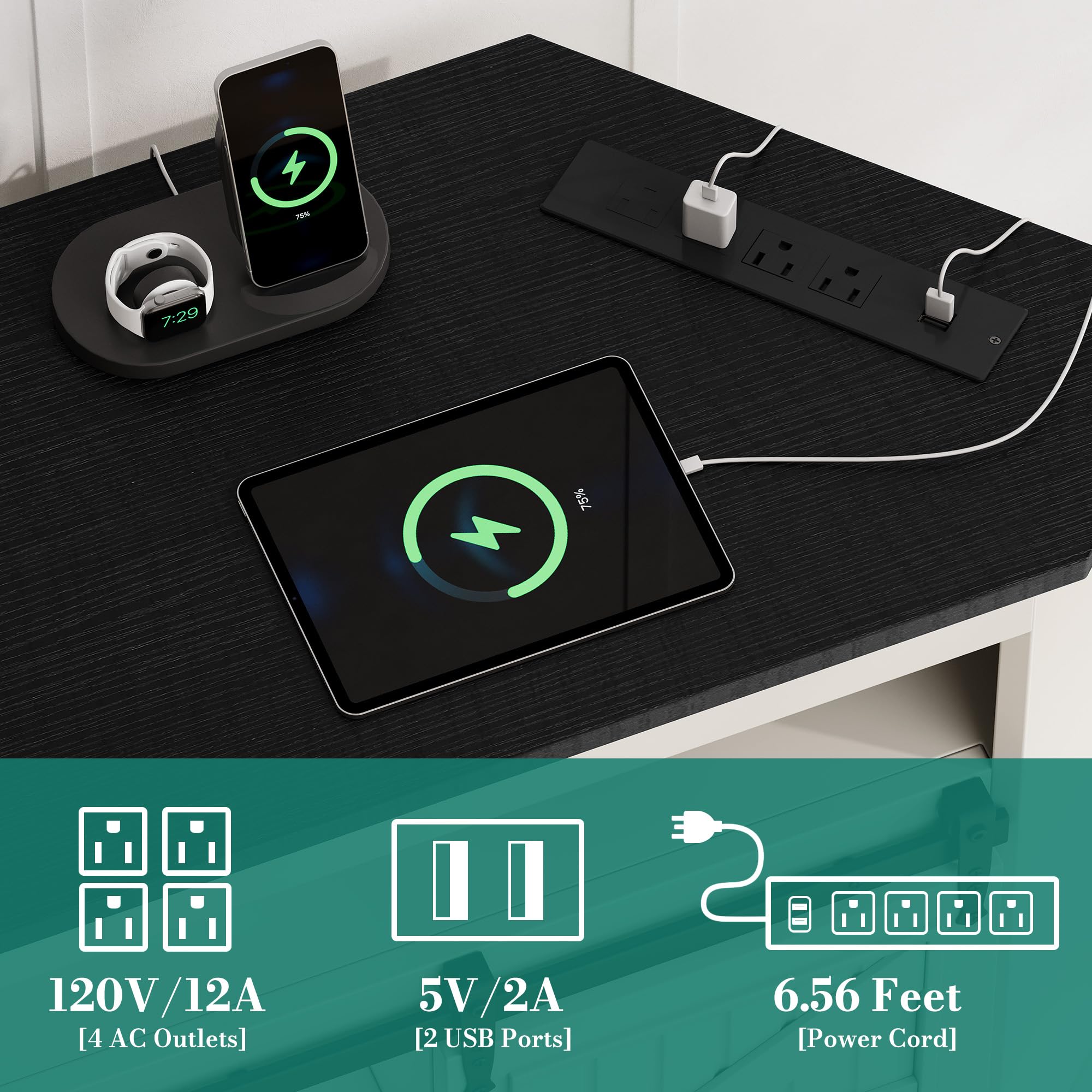 Farmhouse TV Stand with Mount and Power Outlet for 70 Inch TV