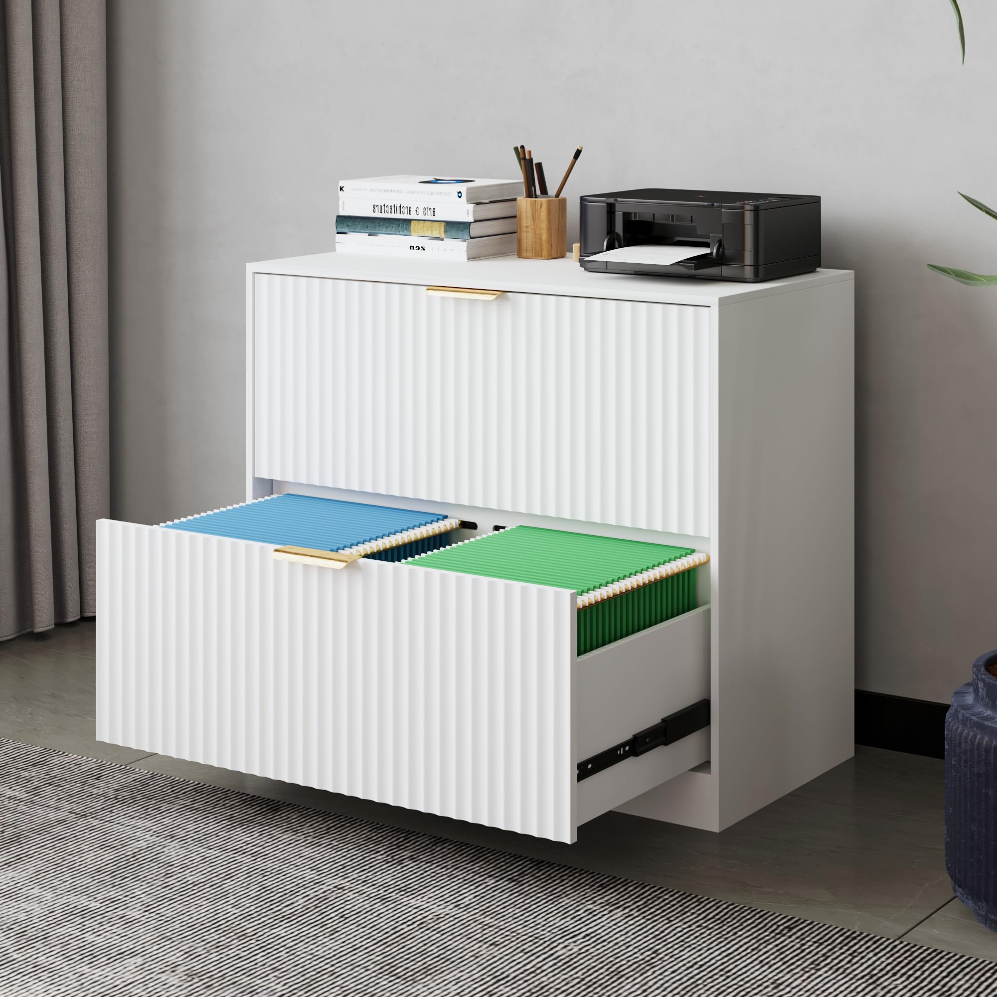 White File Cabinet with 2 Drawers