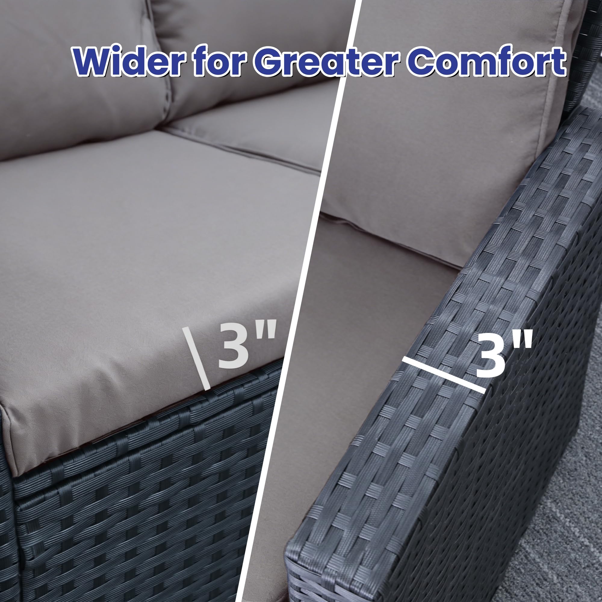 4 Piece Wicker Patio Furniture Set