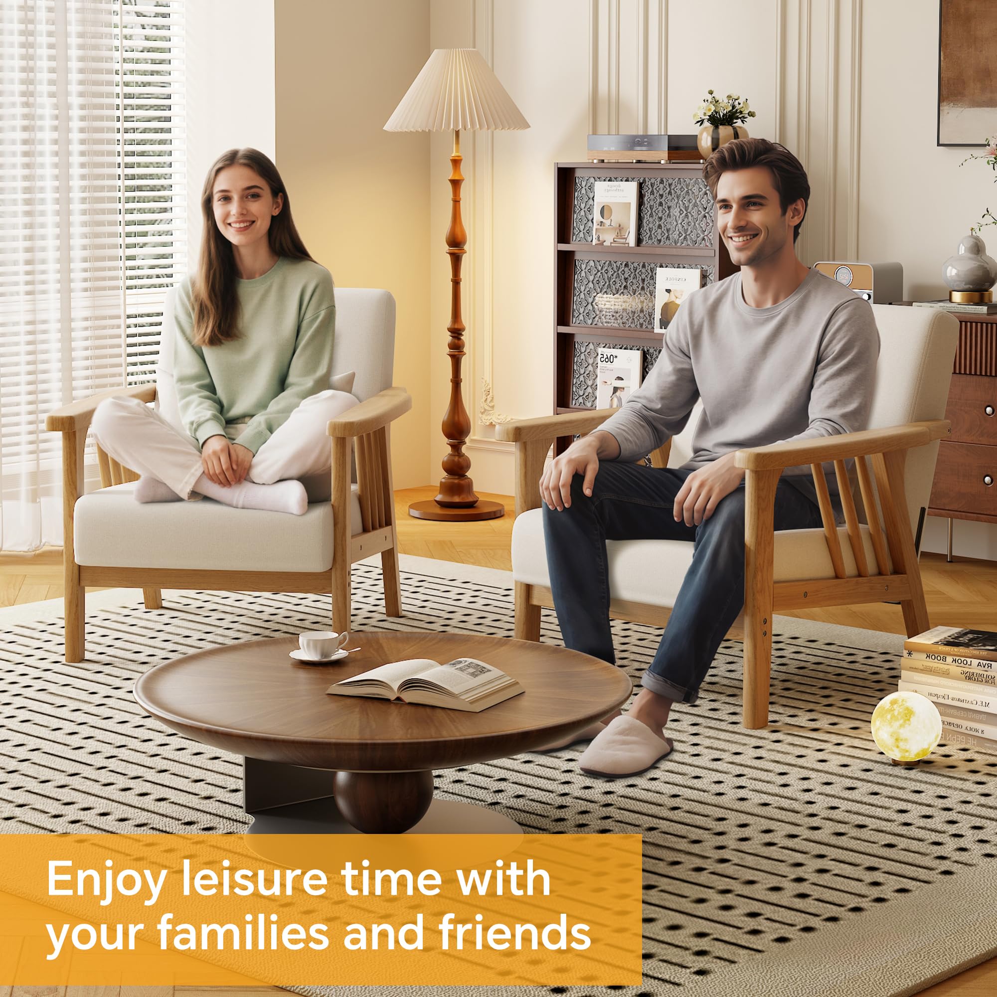 Mid-Century Modern Accent Chair with Armrests