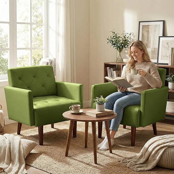 Diamond-Cut PU Leather Accent Chair