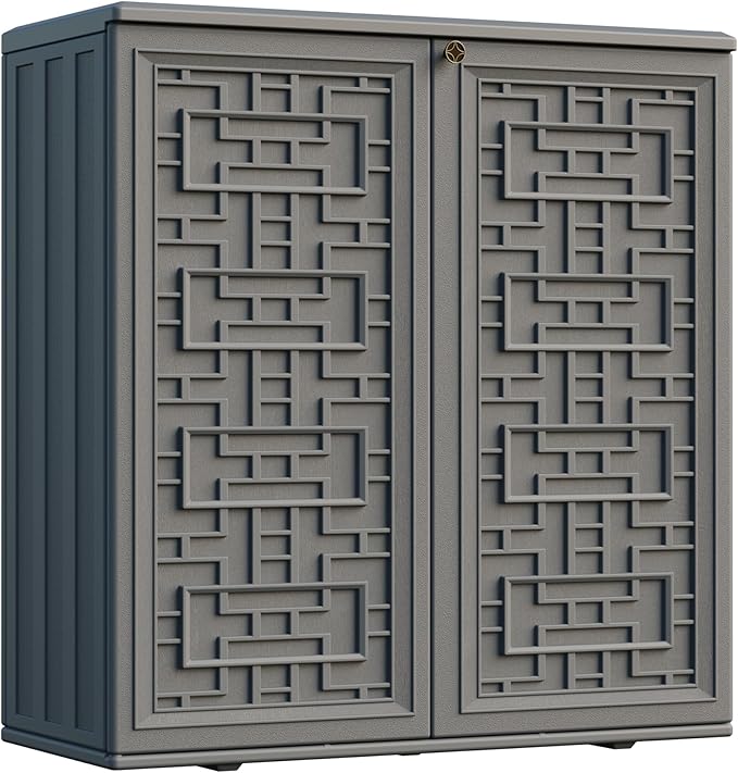 Waterproof Outdoor Storage Cabinet with Shelf