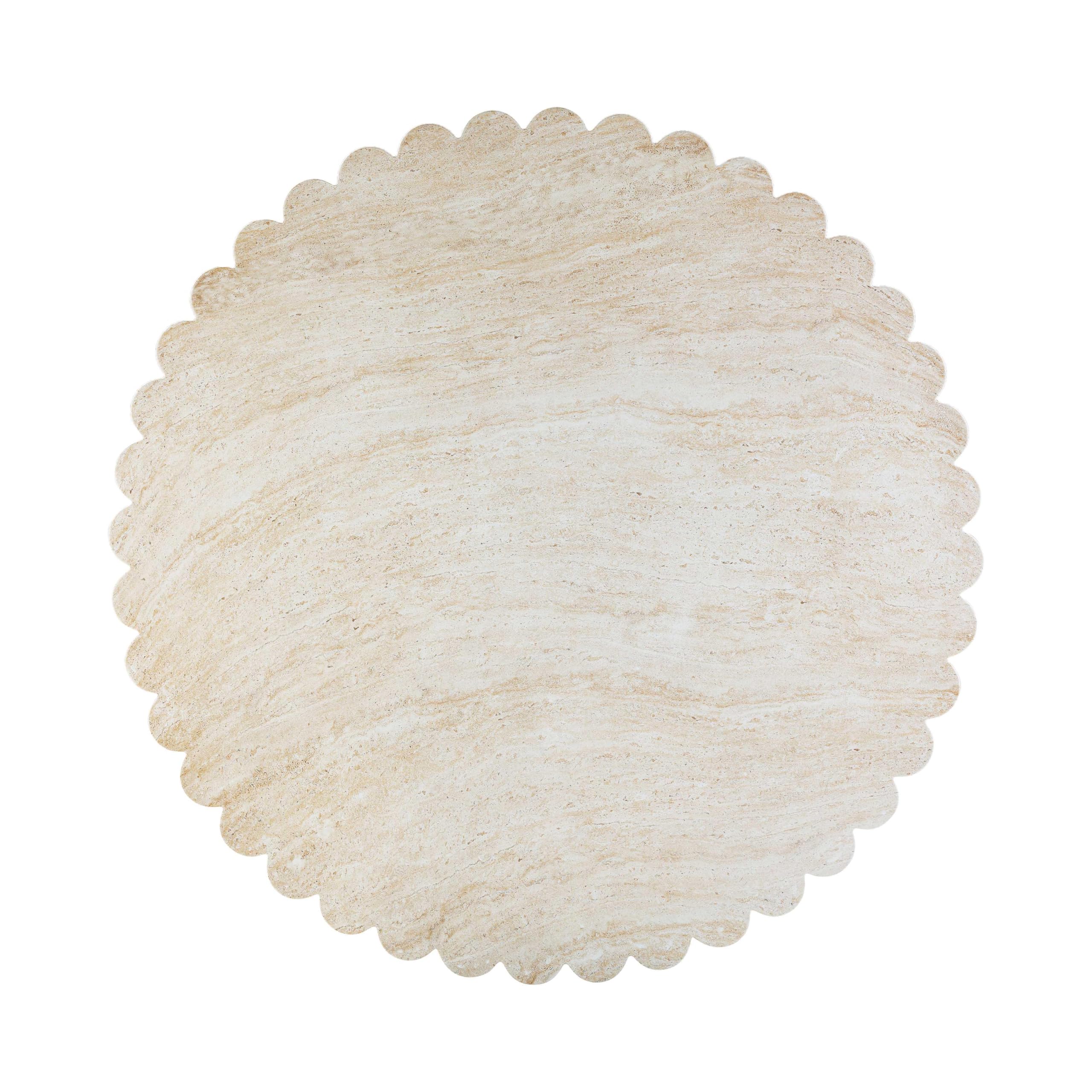 54" Round Concrete Dining Table - Travertine Finish