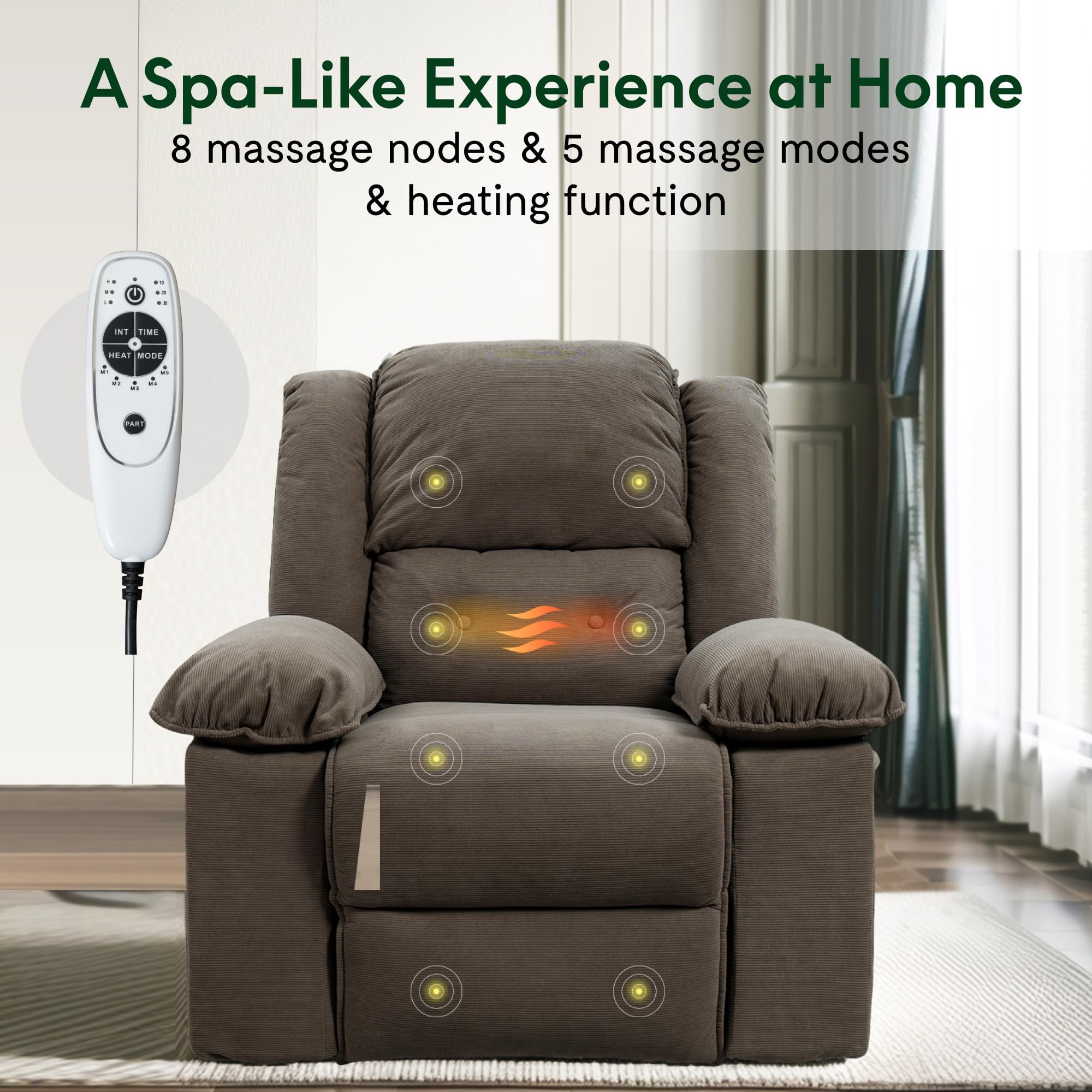 Electric Power Lift Recliner Chair with Massage and Heat