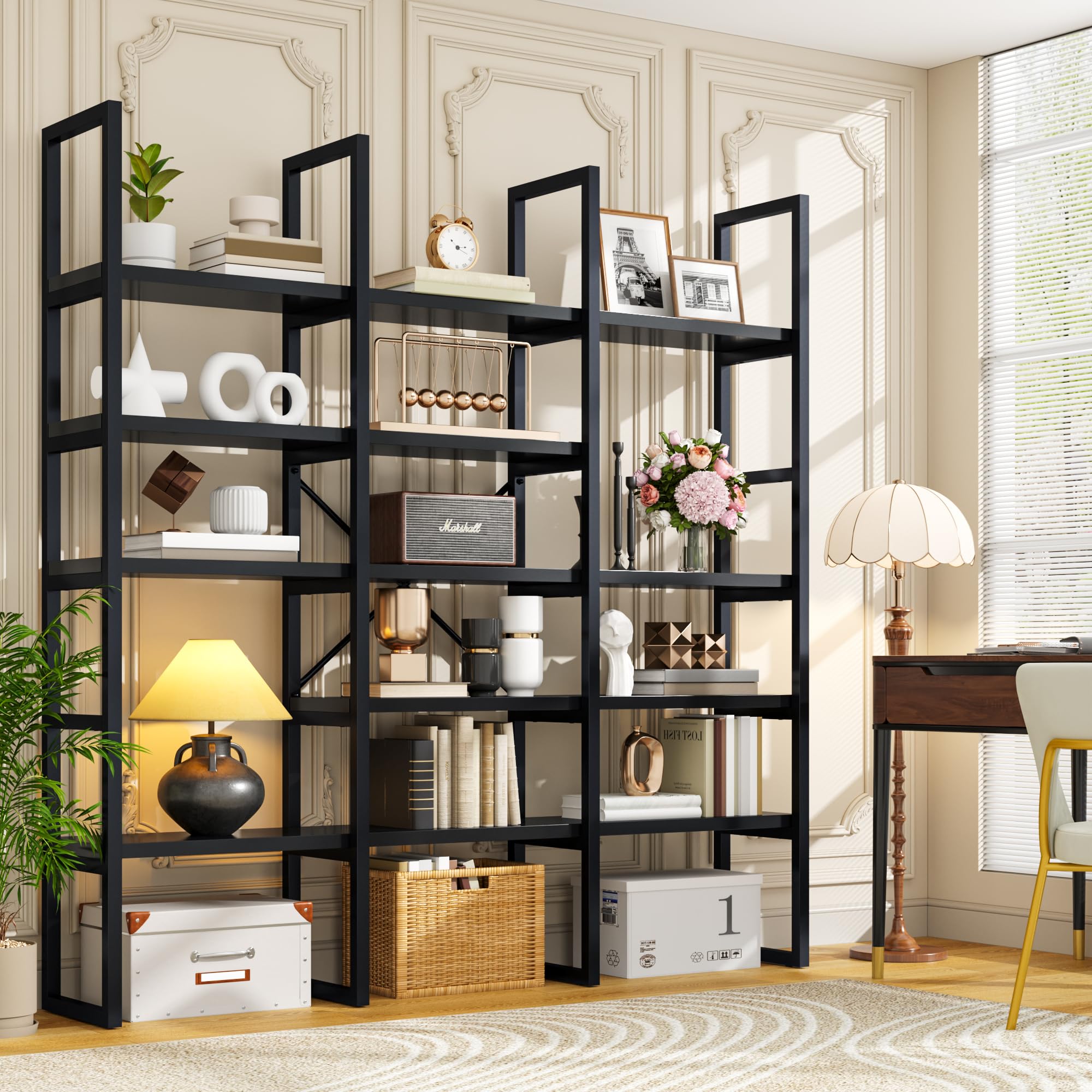 5-Tier Geometric Bookshelf