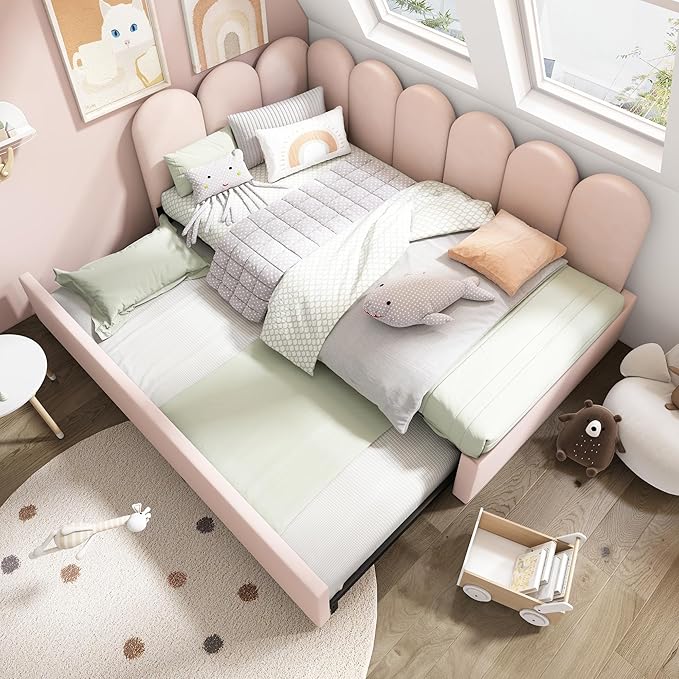 Modern Velvet Upholstered Twin Bed Frame with Hydraulic Storage