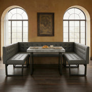L-Shaped Corner Dining Table Set with Bench