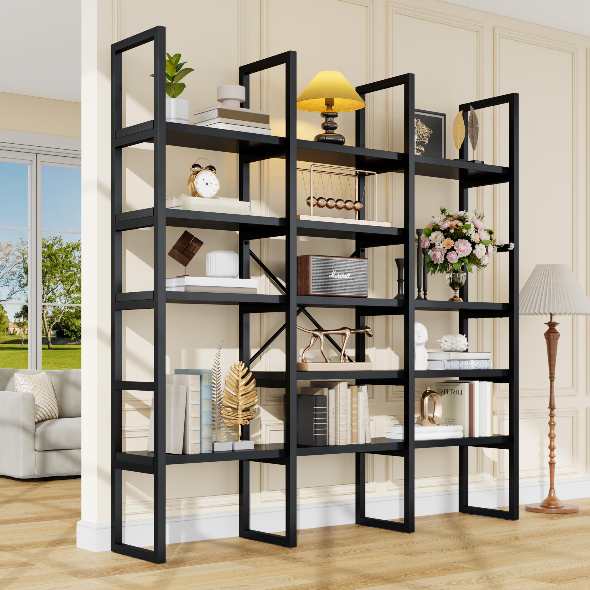 5-Tier Geometric Bookshelf