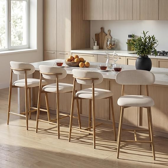Counter Height Bar Stools Set of 4 Upholstered