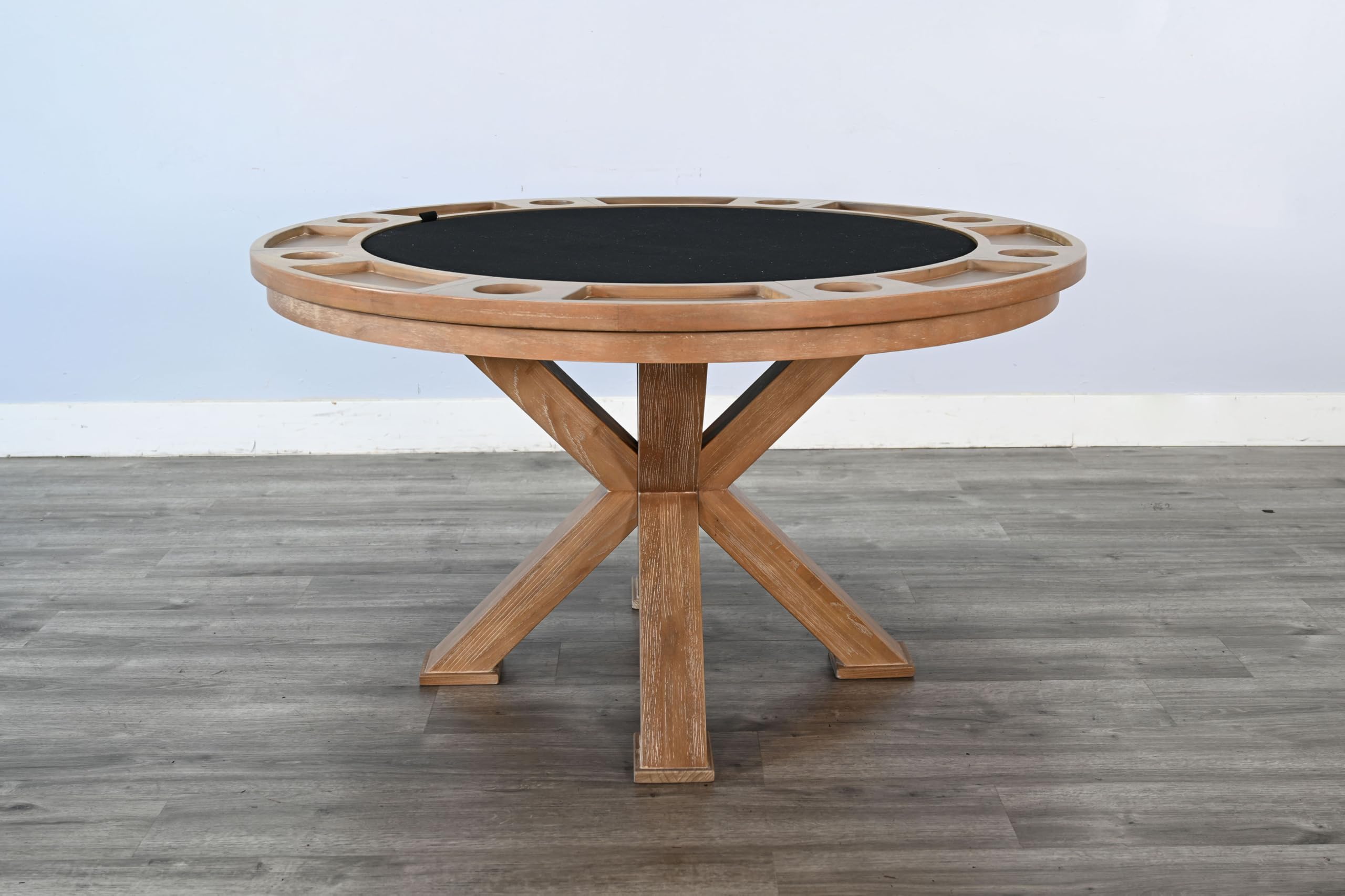 Chic Poker Game & Dining 2-in-1 Table Oak Grove Finish