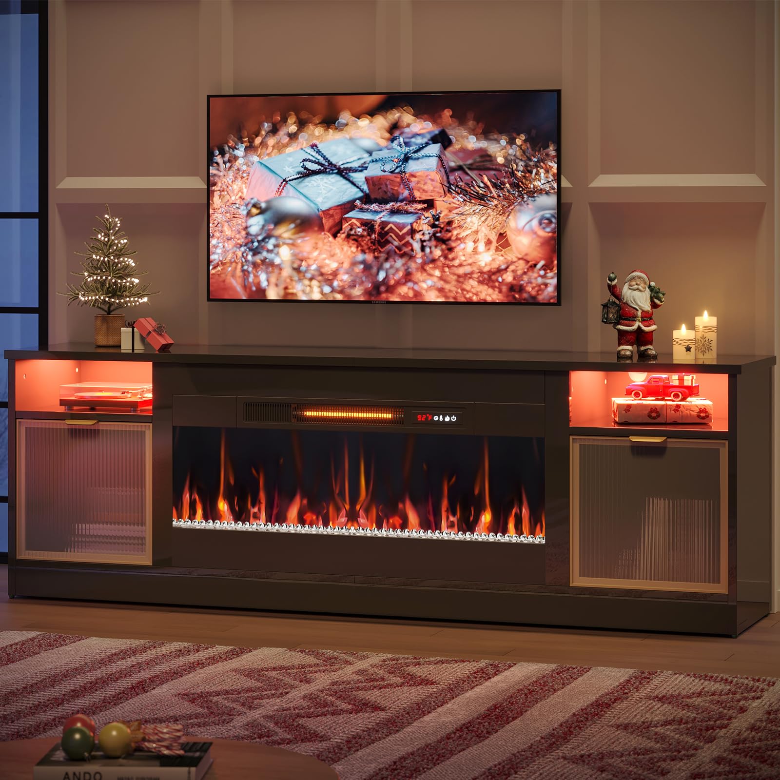 70" Fireplace TV Stand with LED Lighting