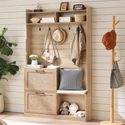 4-in-1 Hall Tree with Bench and Shoe Storage