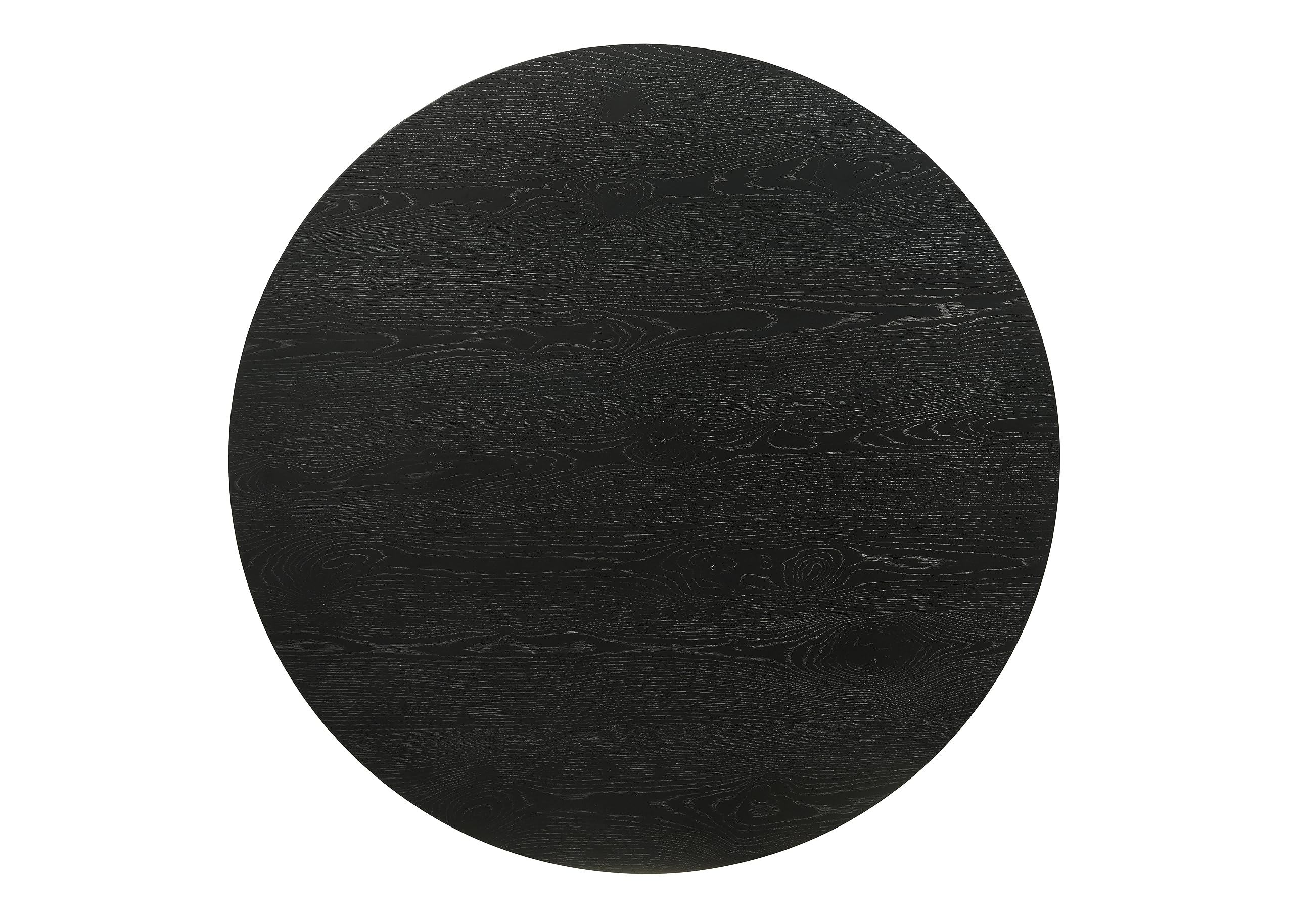 Round Black Wood End Table