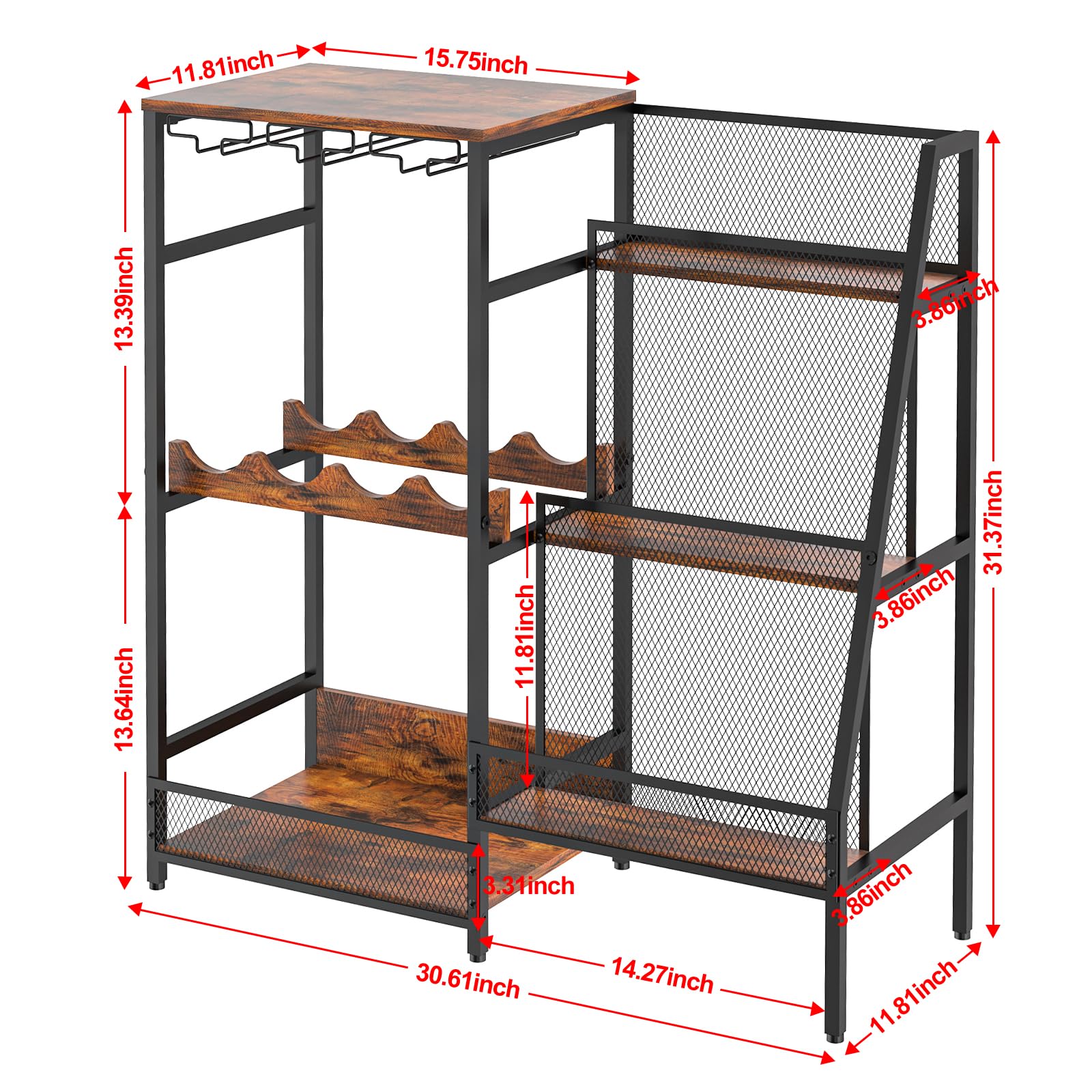 3-Tier Wine Rack with Bar Table