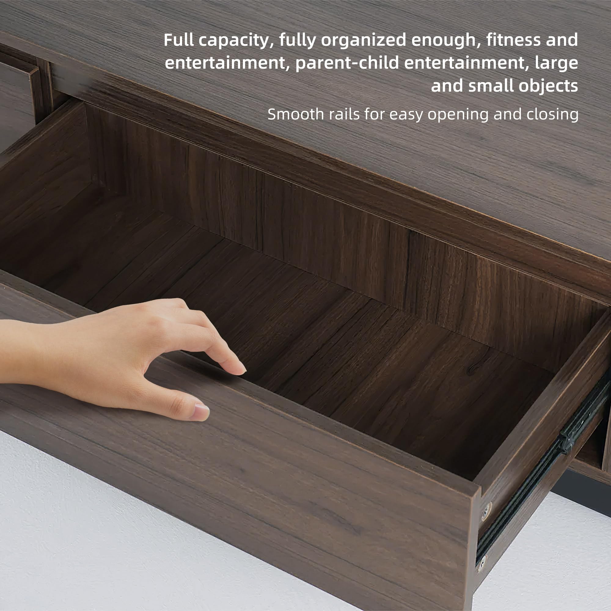 Extendable TV Stand with 3 Drawers