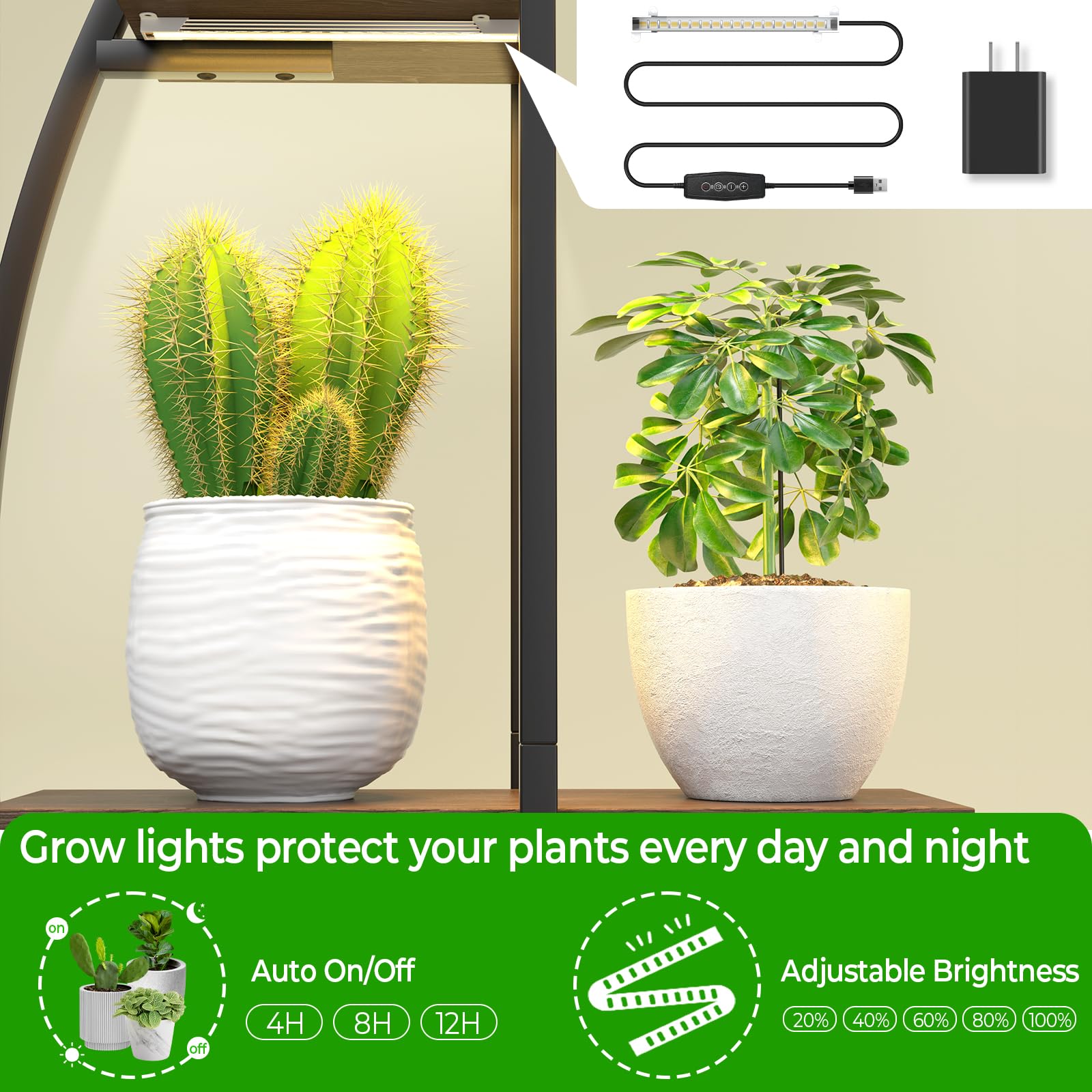 7-Tier Plant Stand with Grow Lights