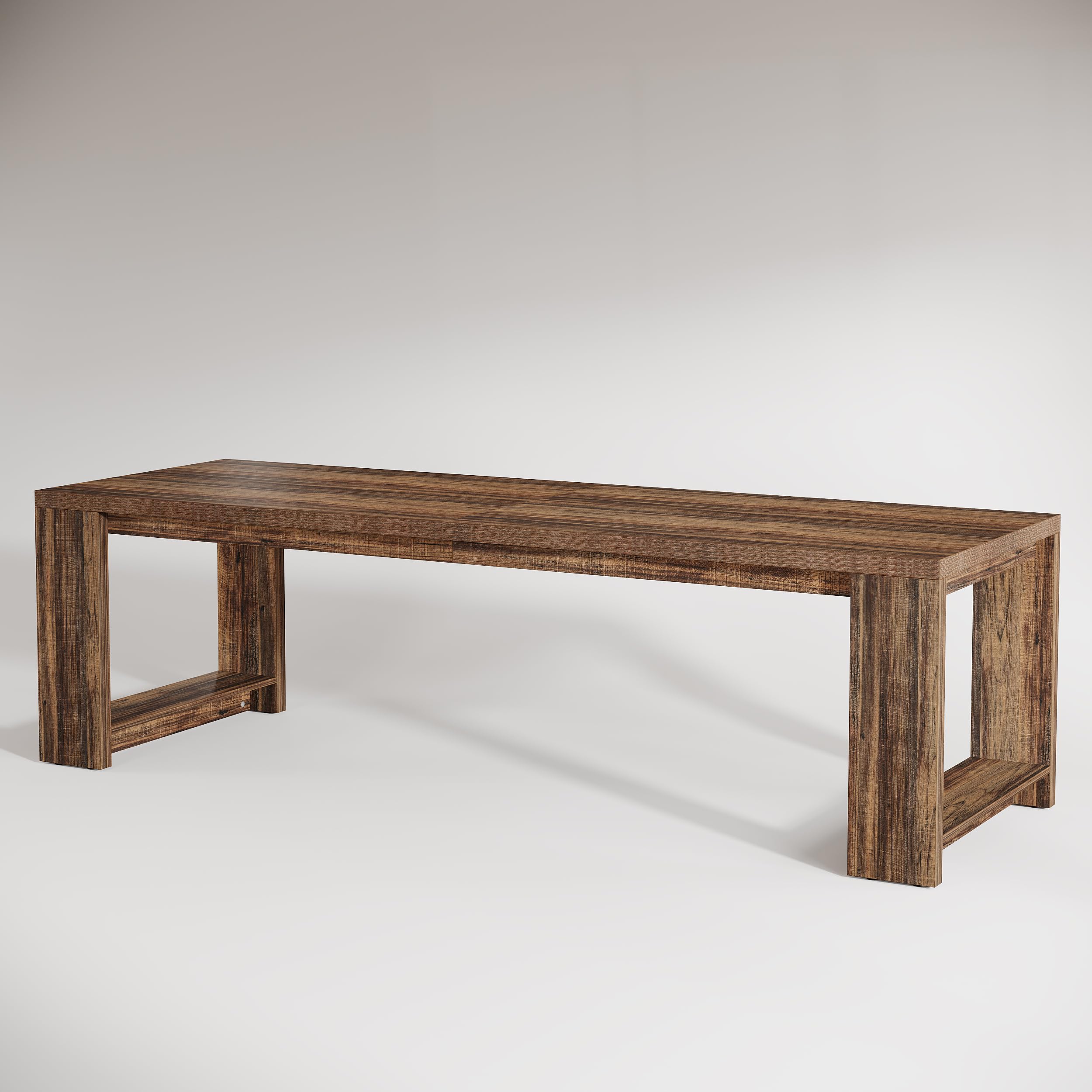 Two-Person Executive Desk 86.6" Rustic Brown