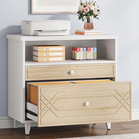2-Drawer Lateral File Cabinet with Shelf