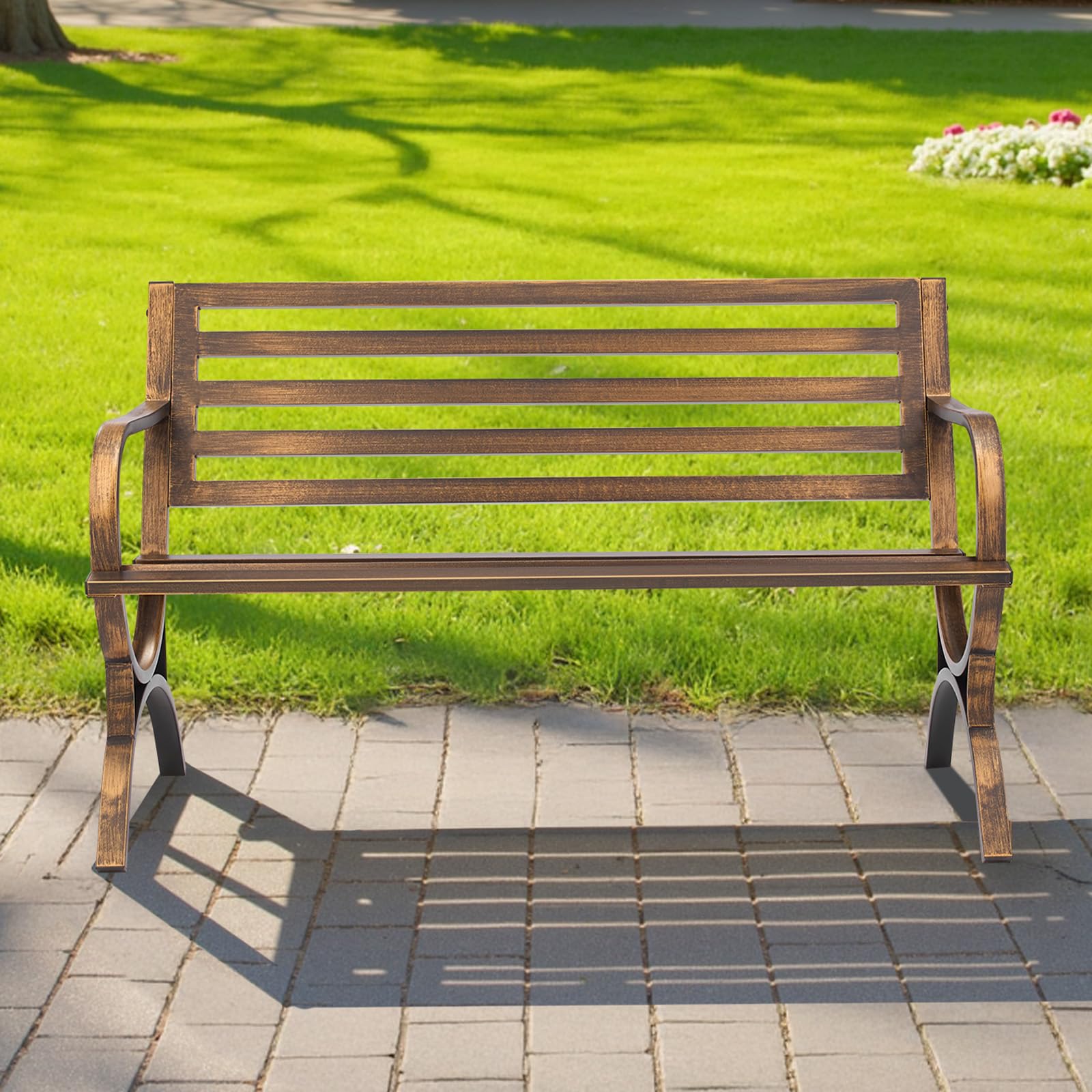 50 Inch Carbon Steel Outdoor Bench