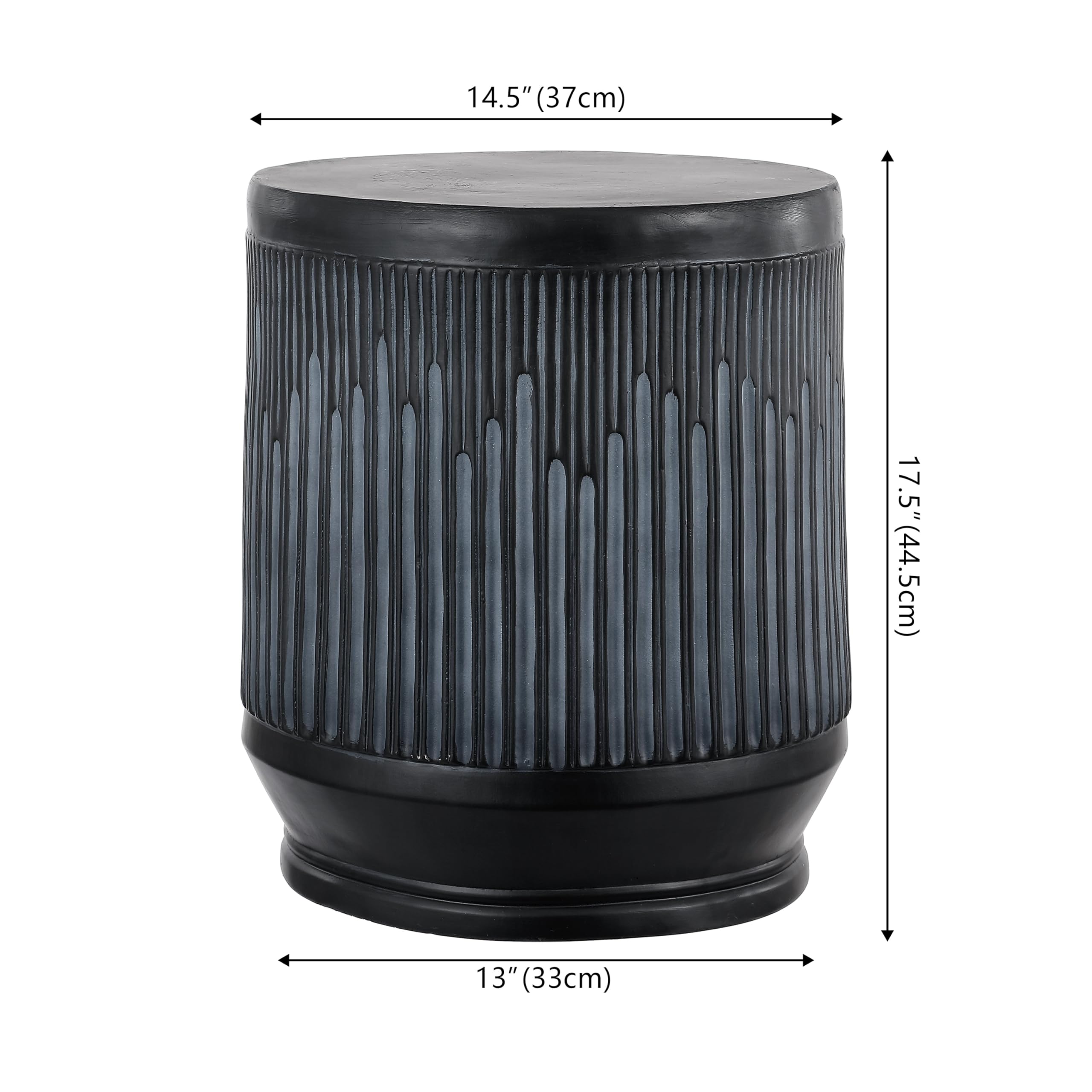 17.5" Mid-Century Modern Brutalist Indoor/Outdoor Accent Table