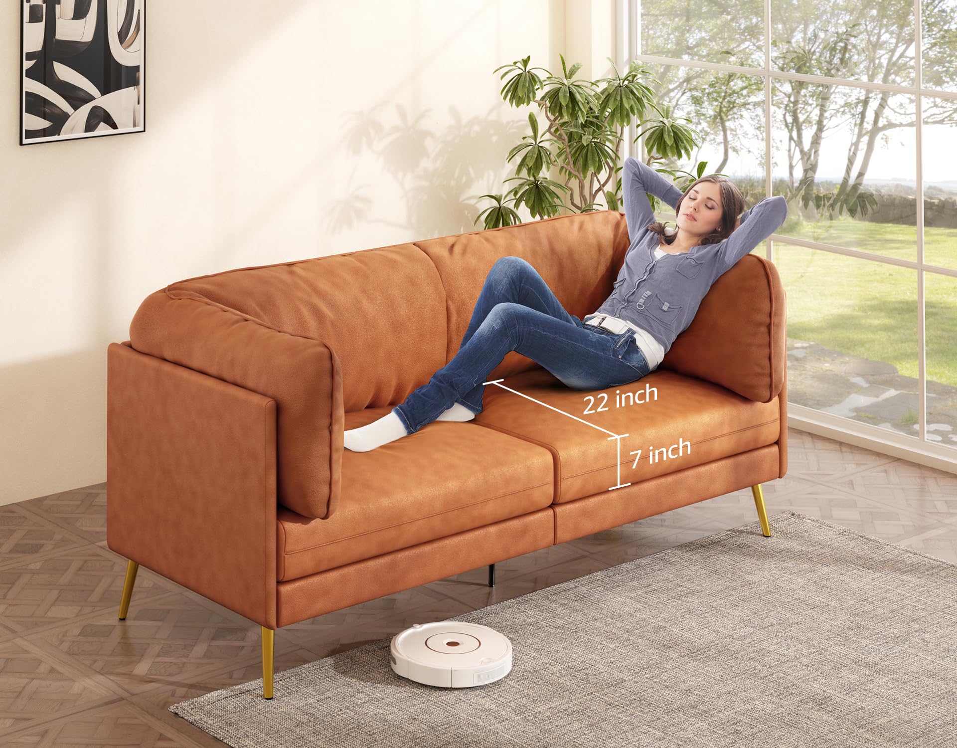 73'' Mid-Century Modern Loveseat Sofa