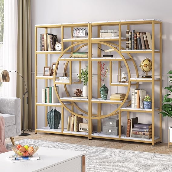 5-Tier Industrial Bookshelf Storage Organizer