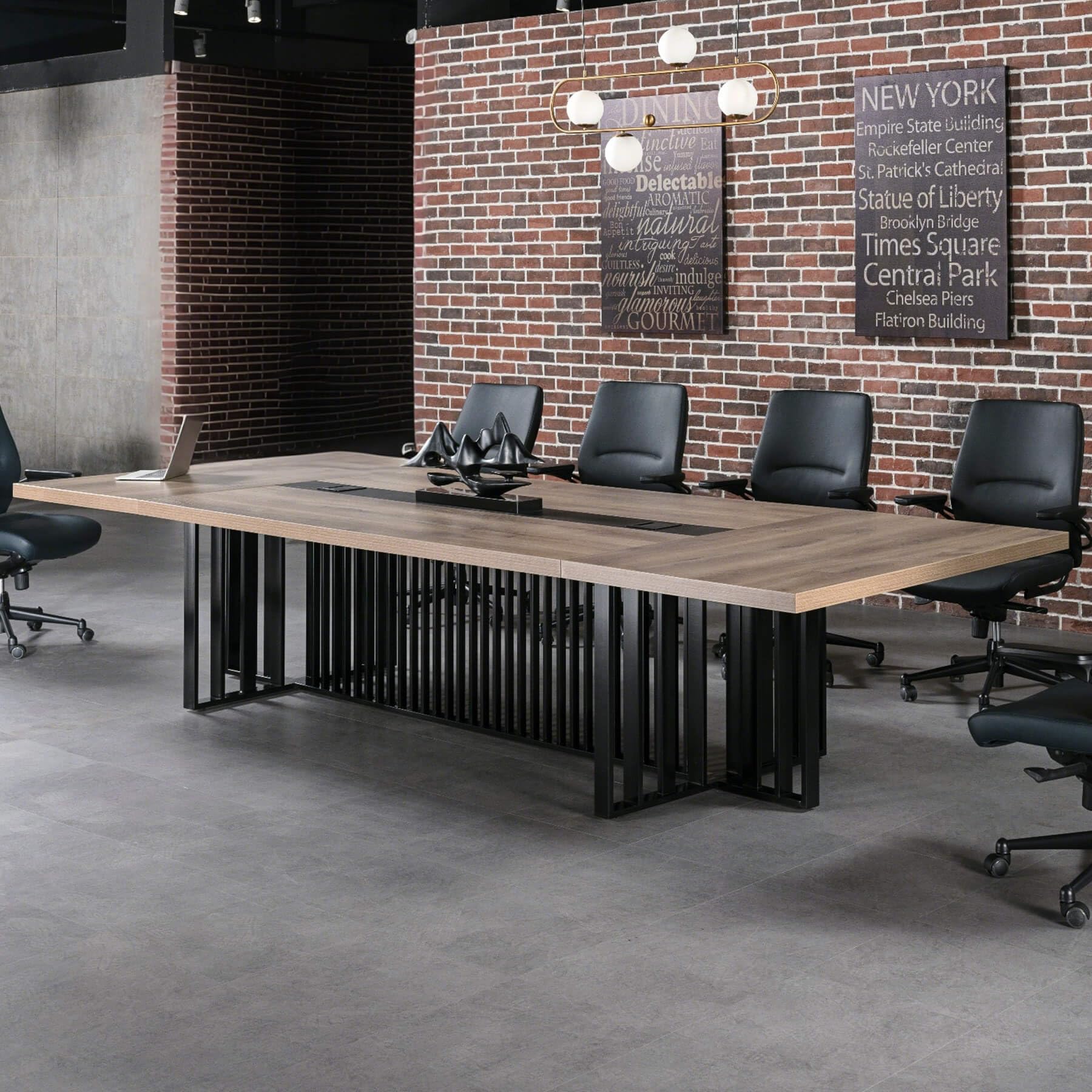Large Conference Table with Cable Management