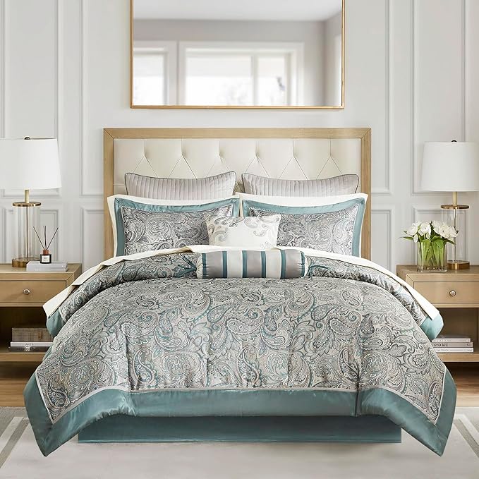 Paisley Comforter Set King - Teal
