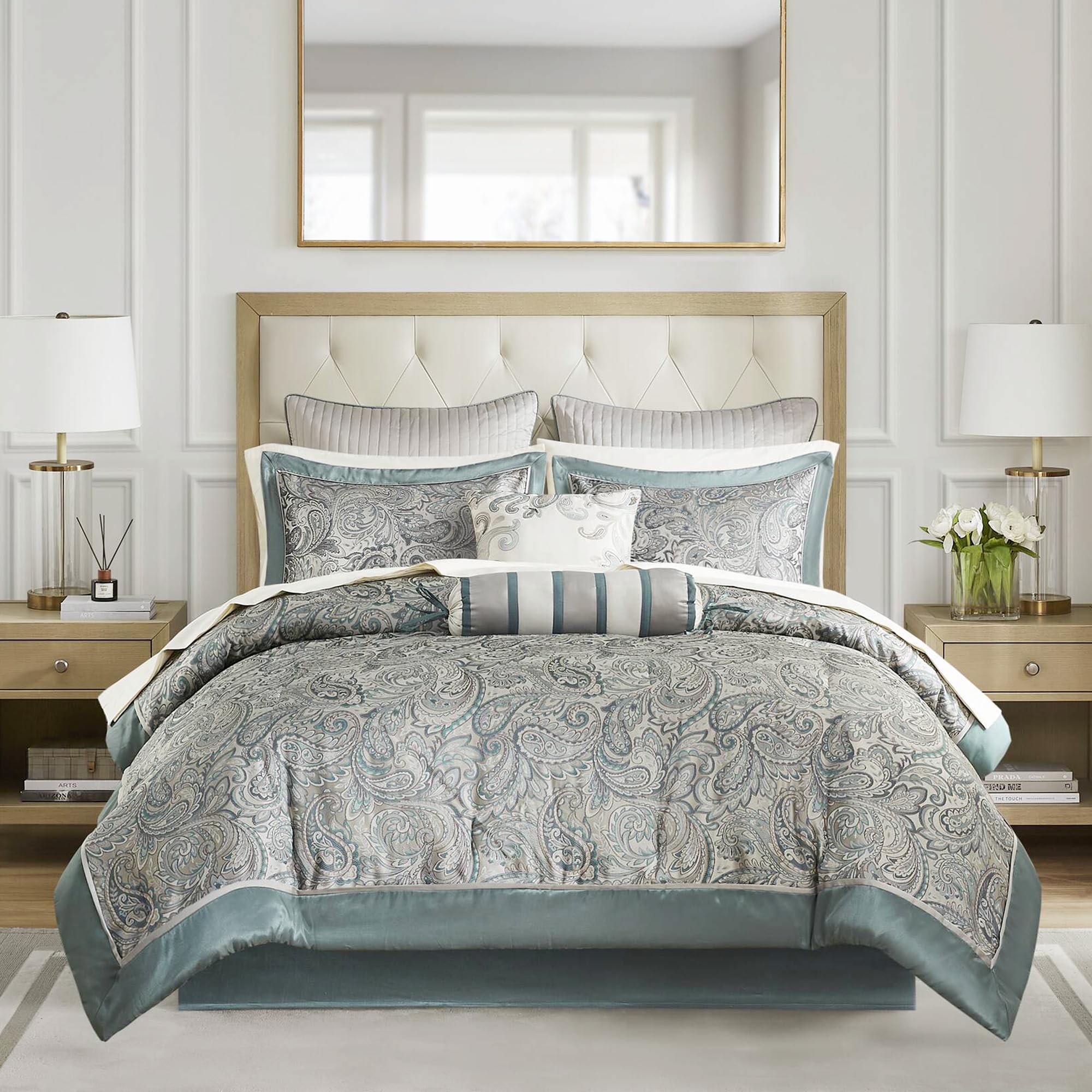 12 Piece Paisley Comforter Set King