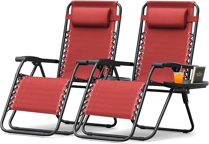 Zero Gravity Reclining Lounge Chair Set