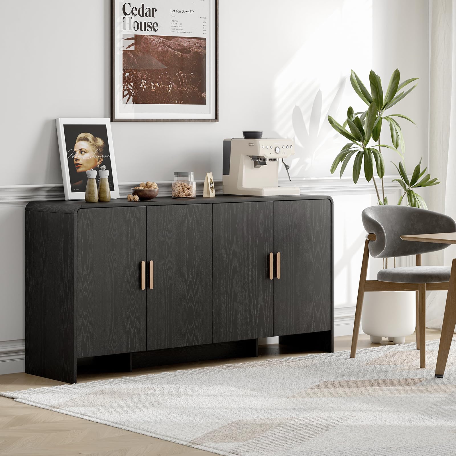 60" Sideboard Buffet Cabinet with Storage