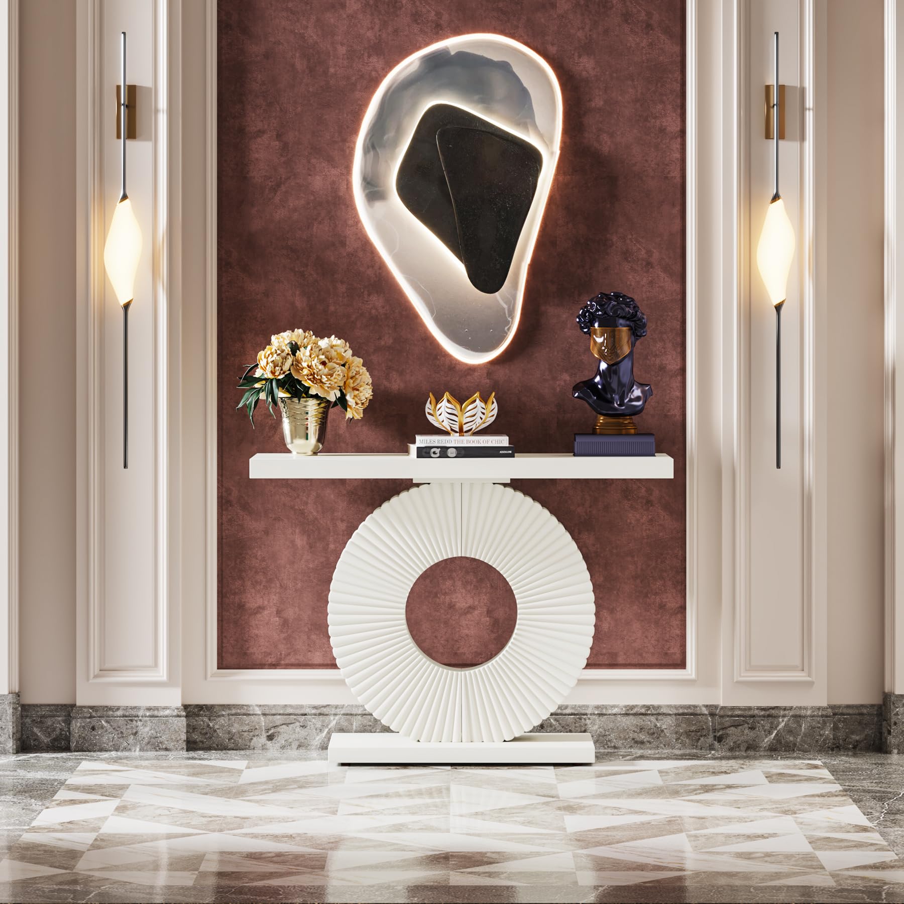 Modern Console Table with Geometric Base