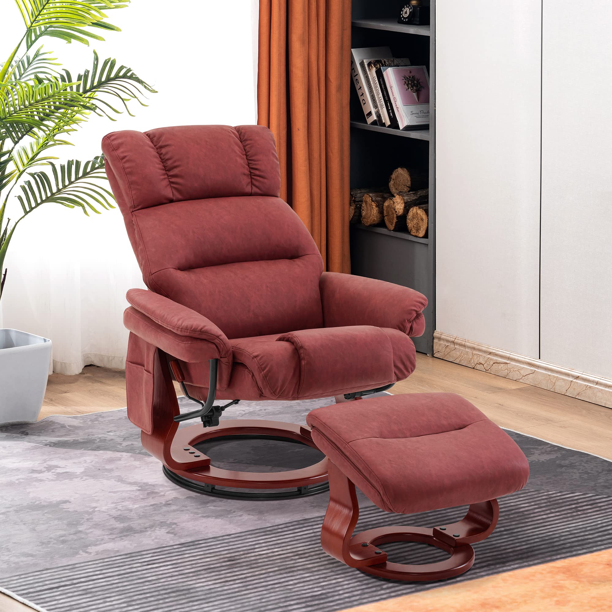 Swivel Recliner with Ottoman and Massage