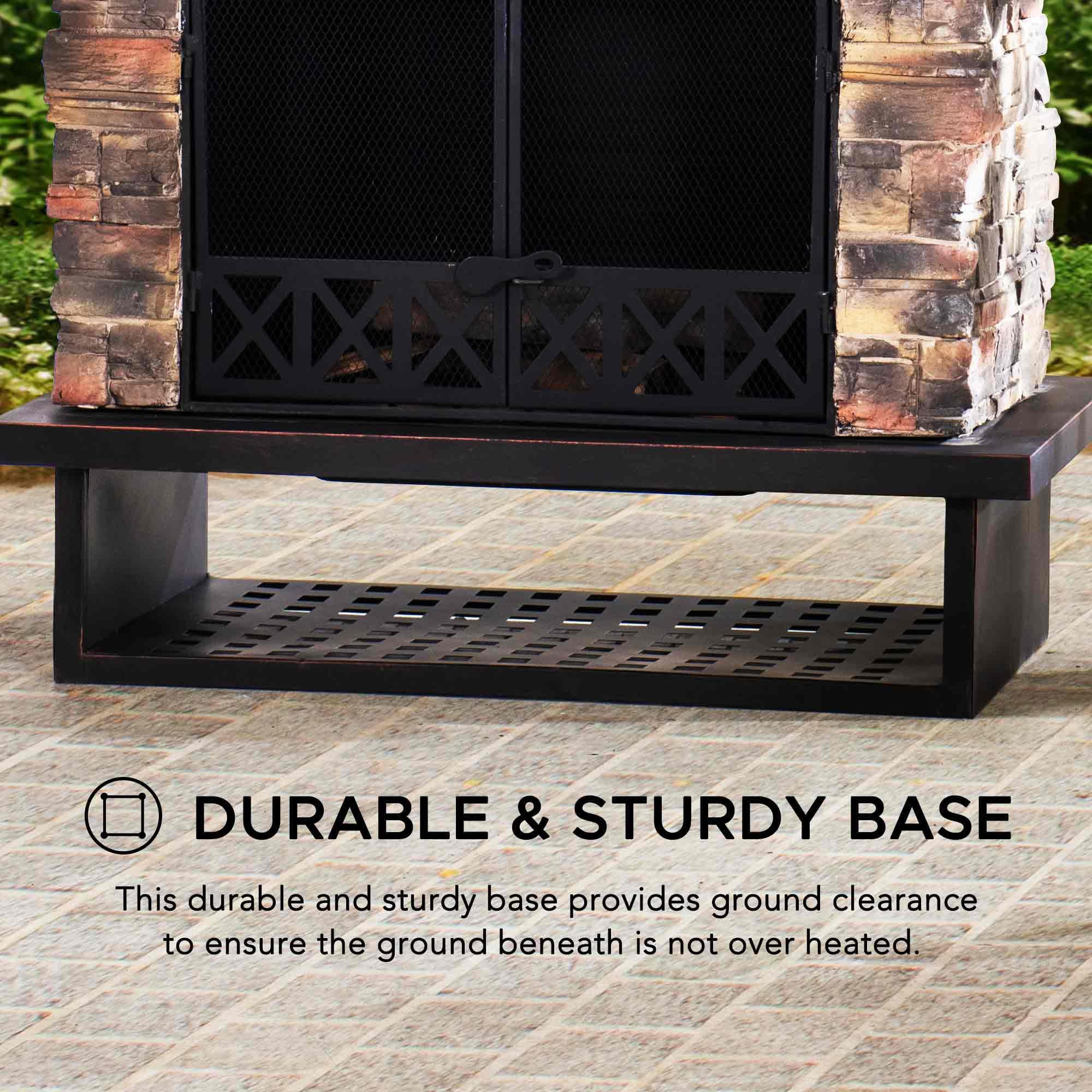 Outdoor Wood Burning Fireplace with Chimney