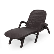Outdoor Polypropylene Chaise Lounge Dark Brown