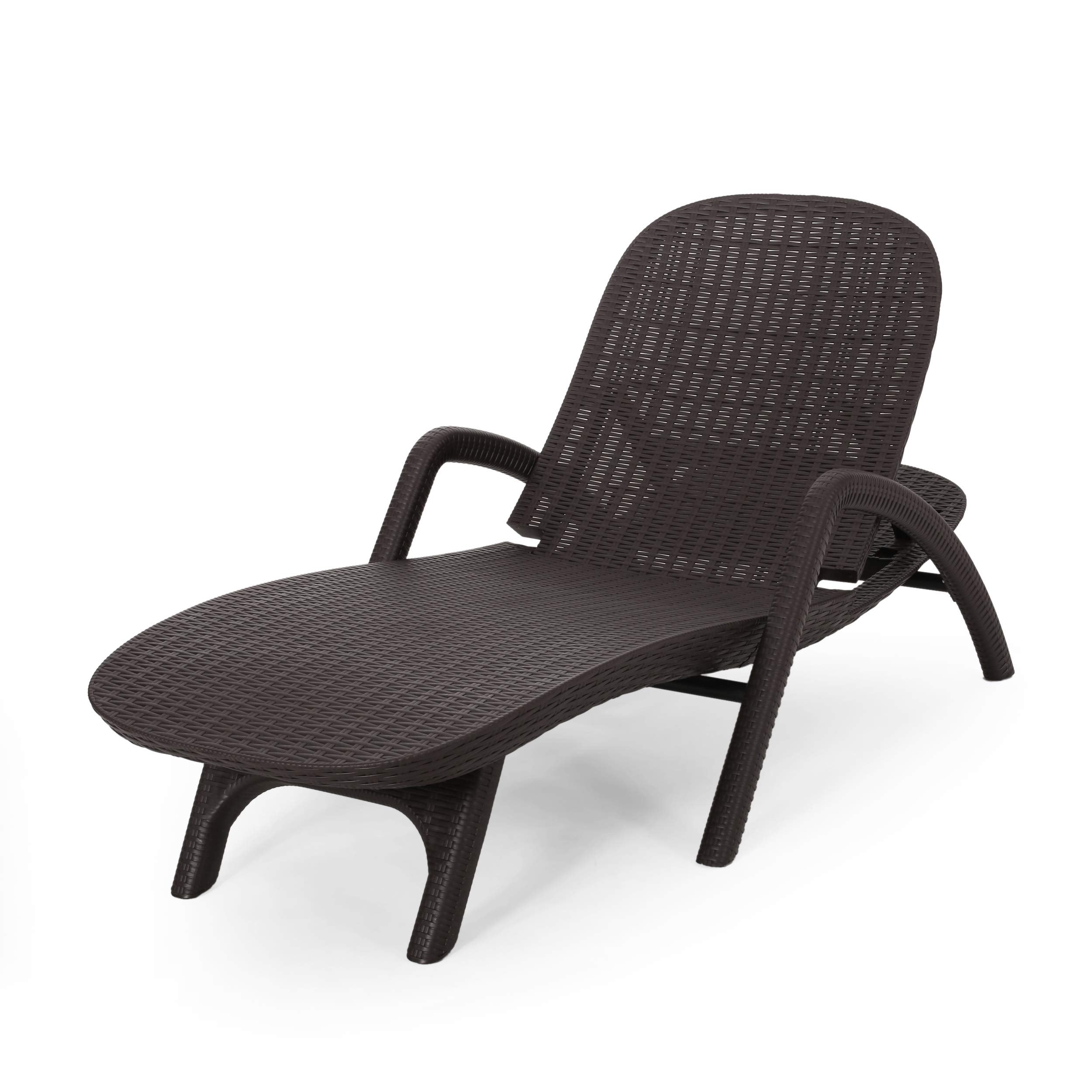 Outdoor Polypropylene Chaise Lounge Dark Brown