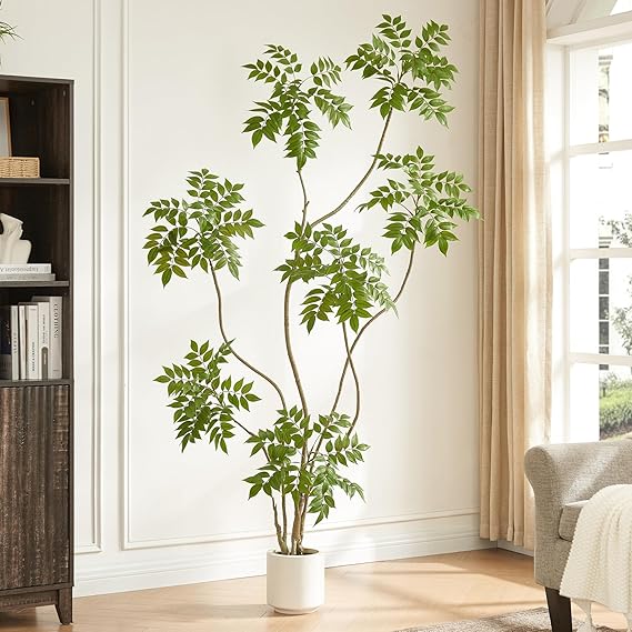 5.5FT Artificial Sumac Tree with White Pot