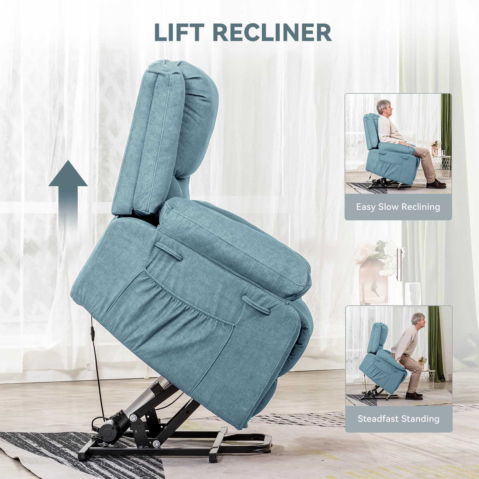 Electric Power Lift Recliner with Massage and Heat