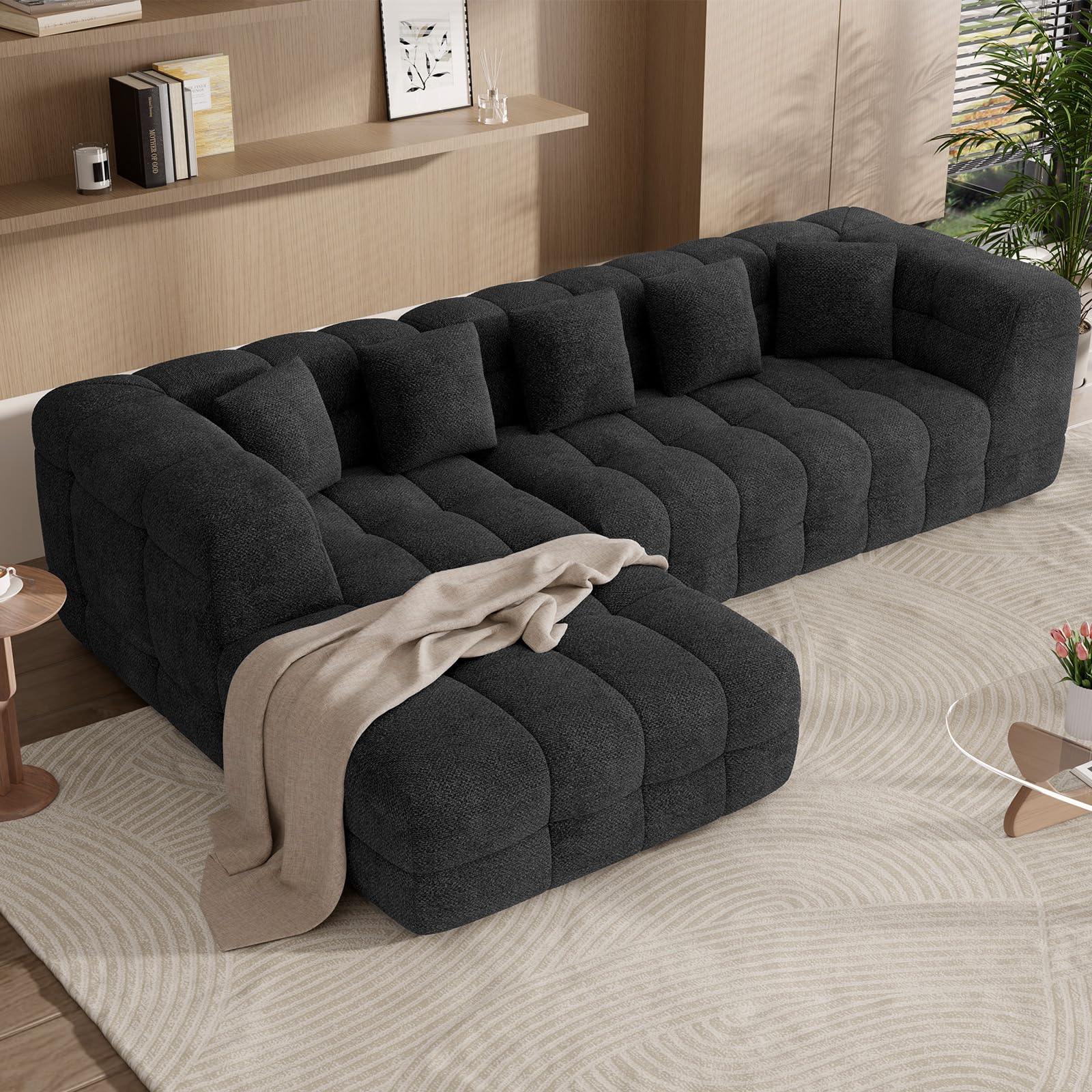 L-Shaped Modular Sectional Sofa with Chaise