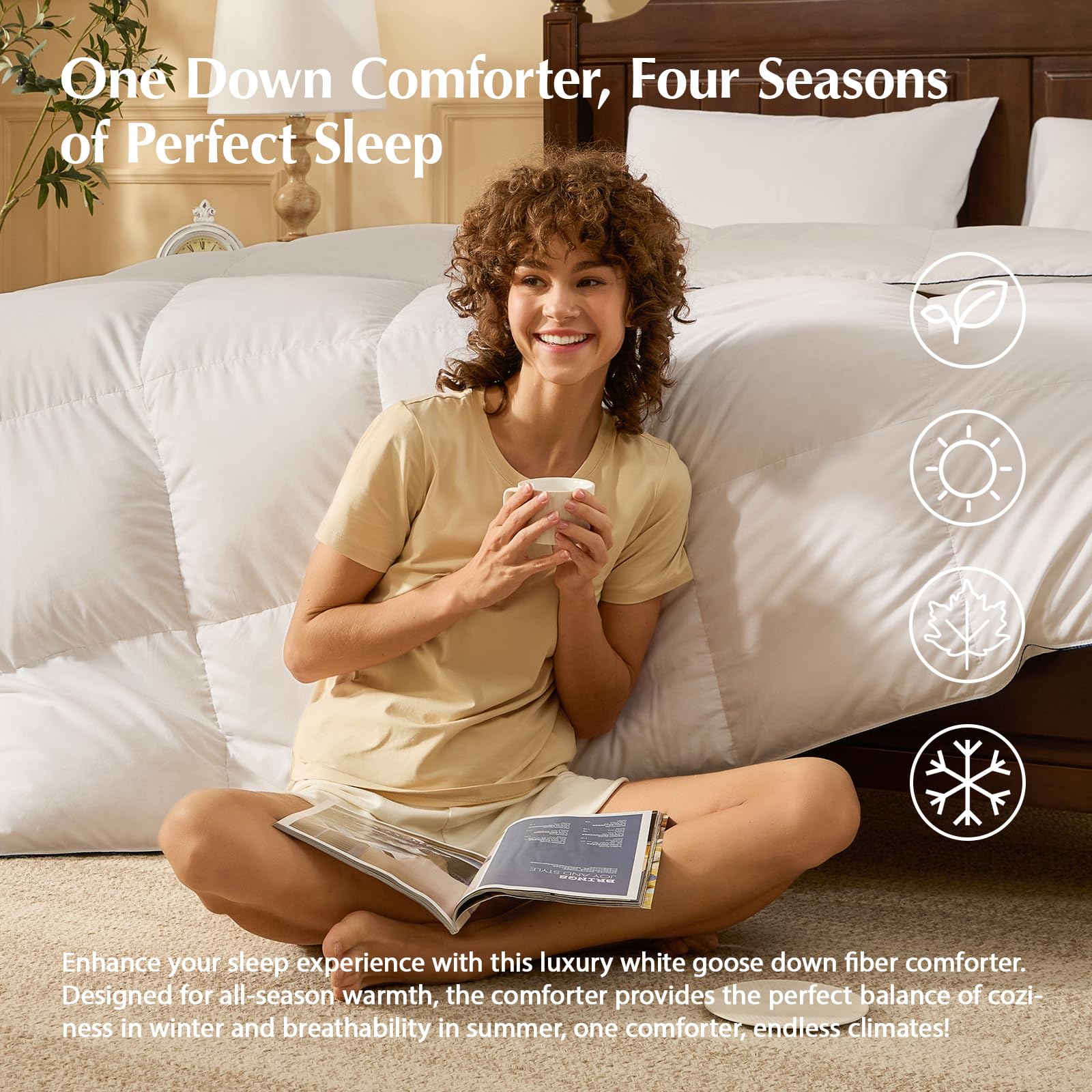 King Size White Goose Down Comforter