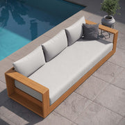 Tahoe Acacia Wood Outdoor Patio Sofa with Weather-Resistant Cushions