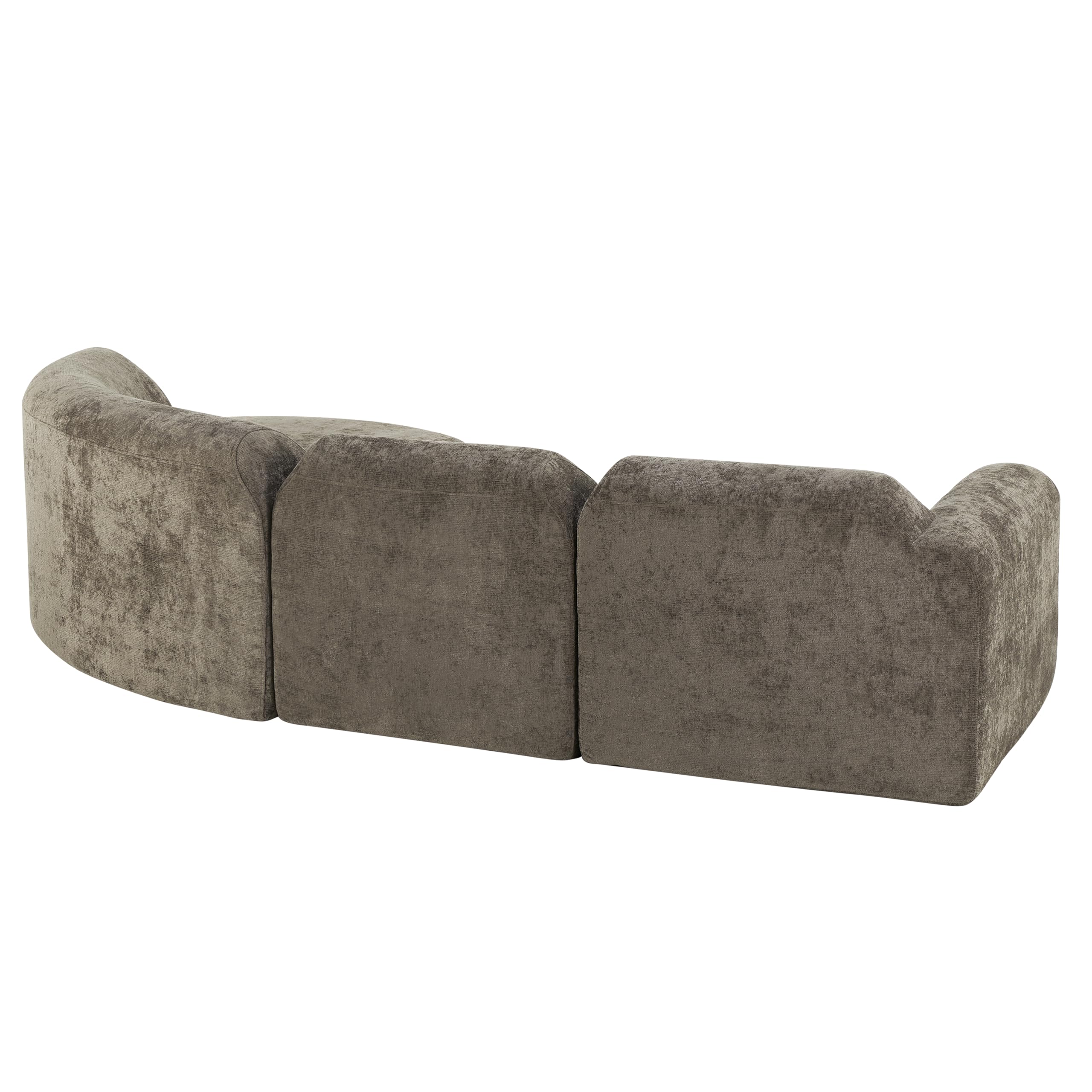 Modern Curved Sectional Sofa with Ottoman - 4 Piece Set