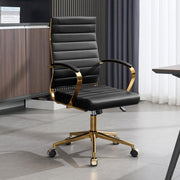 Ergonomic Office Chair with Gold Frame and PU Leather