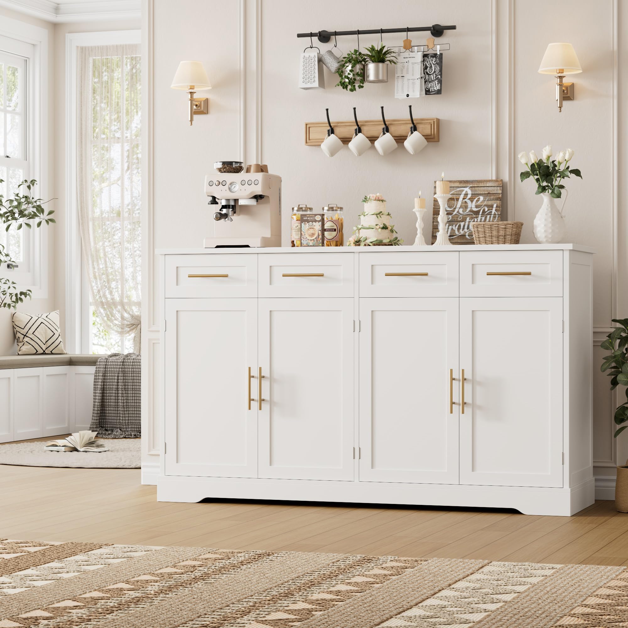 60" Large Buffet Sideboard with Storage