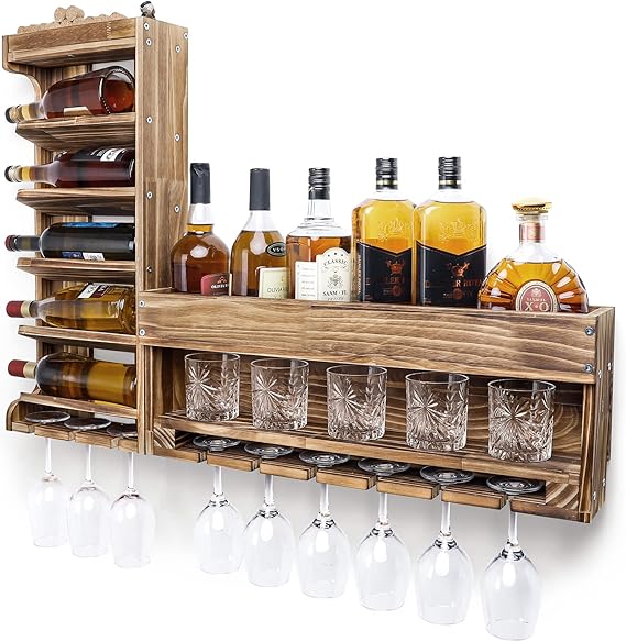 Wall Mounted Wine Rack with LED Light