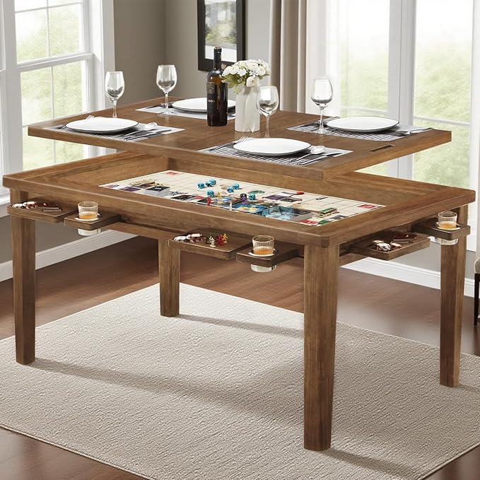 63x39 Board Game Table with Removable Top